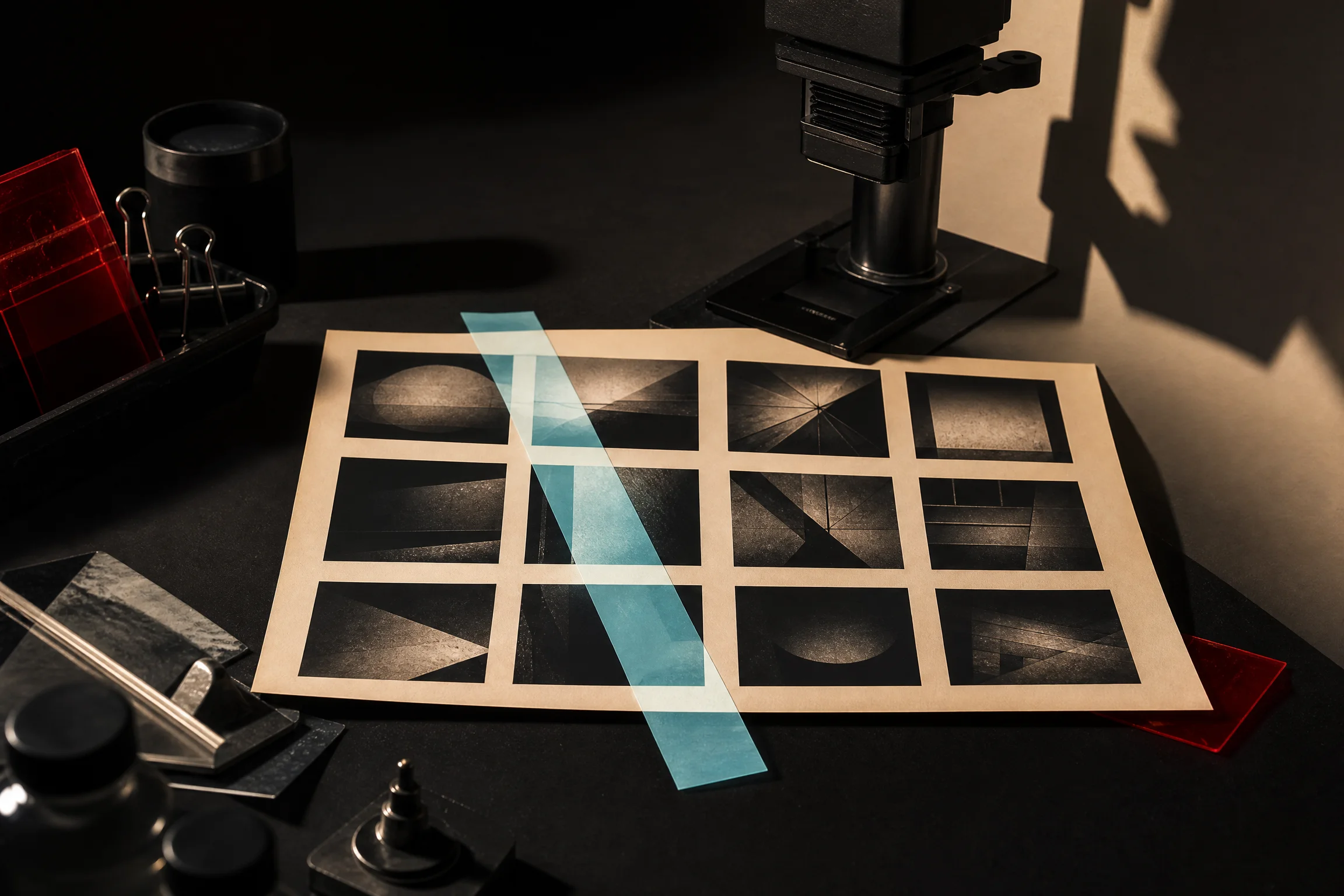 Marketing evidence arranged as a photographic contact sheet