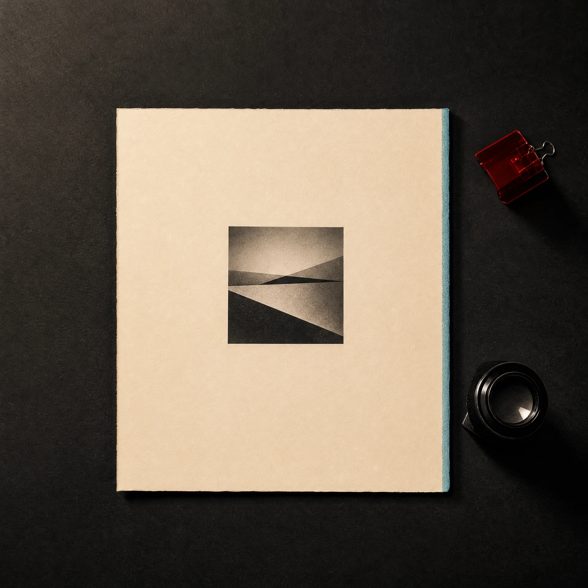 Photographic print with a large blank interpretation margin